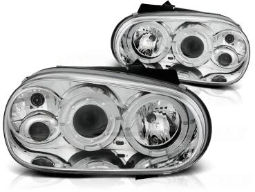 LED Angel Eyes Scheinwerfer für VW Golf 4 97-03 chrom